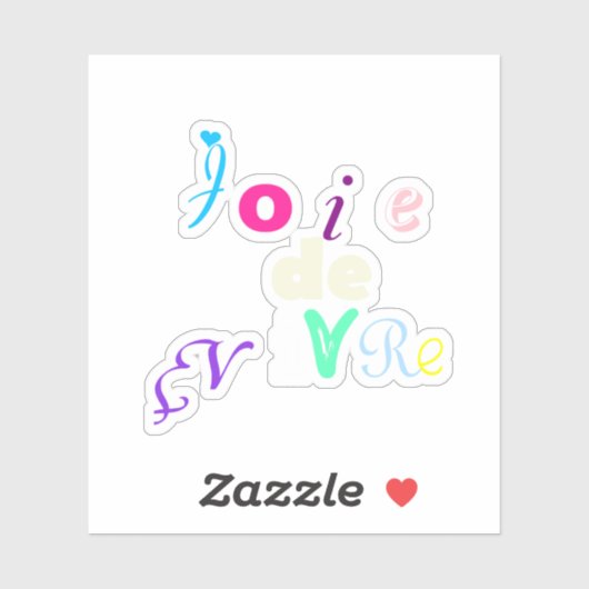 Joie de vivre Custom-Cut Vinyl Sticker (Blatt)