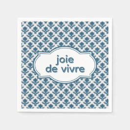 Joie De Vivre Elegant French Tapestry Blue White Serviette