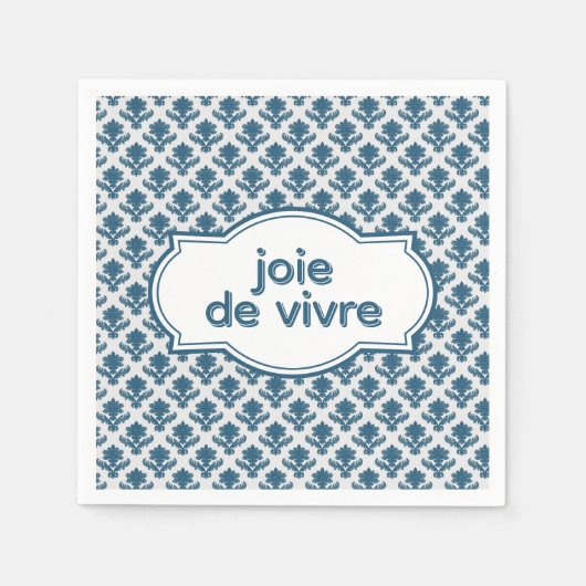 Joie De Vivre Elegant French Tapestry Blue White Serviette (Vorderseite)