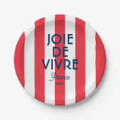 Joie De Vivre France Cabana Red Stripe Französisch Pappteller (Vorderseite)