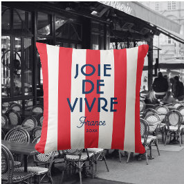 Joie De Vivre France Red Cabana Stripe Französisch Kissen