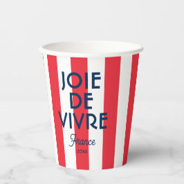 Joie De Vivre France Red Cabana Stripe Französisch Pappbecher