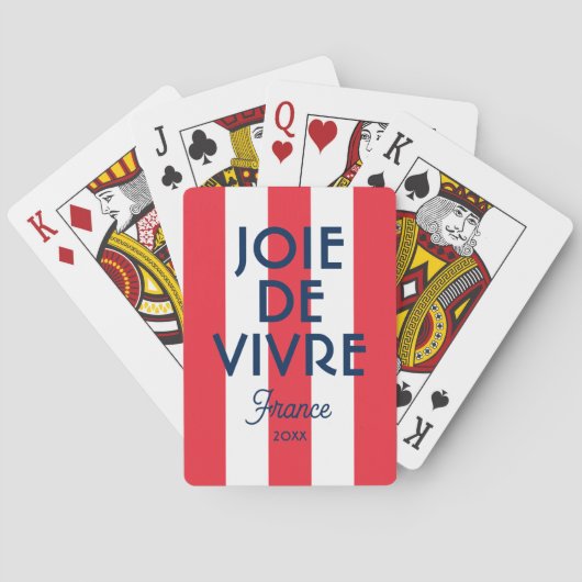 Joie De Vivre France Red Cabana Stripe Französisch Spielkarten (Rückseite)