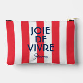 Joie De Vivre France Red Cabana Stripe Französisch Zubehörtasche (Rückseite)