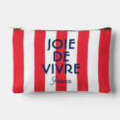 Joie De Vivre France Red Cabana Stripe Französisch Zubehörtasche (Vorderseite)