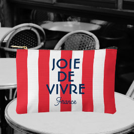 Joie De Vivre France Red Cabana Stripe Französisch Zubehörtasche