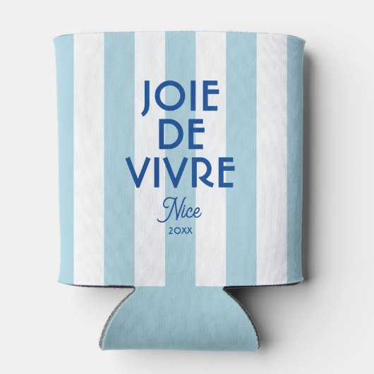 Joie De Vivre Nice Blue Cabana Stripe Französisch Dosenkühler (Rückseite)
