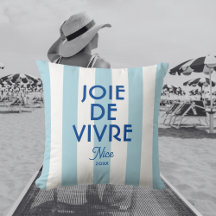 Joie De Vivre Nice Blue Cabana Stripe Französisch