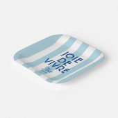 Joie De Vivre Nice Blue Cabana Stripe Französisch Pappteller (Gewinkelt)