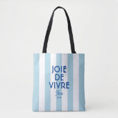 Joie De Vivre Nice Blue Cabana Stripe Französisch Tasche (Vorderseite)