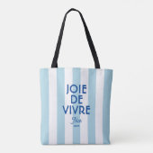 Joie De Vivre Nice Blue Cabana Stripe Französisch Tasche (Rückseite)