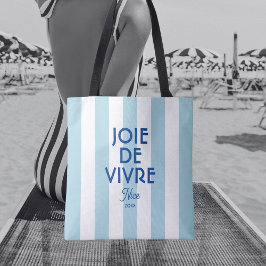 Joie De Vivre Nice Blue Cabana Stripe Französisch Tasche