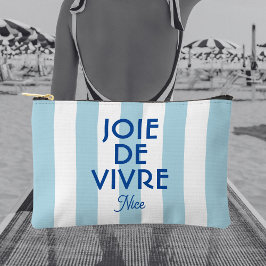 Joie De Vivre Nice Blue Cabana Stripe Französisch Zubehörtasche