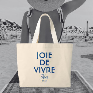 Joie De Vivre Nice Custom Year Französisch Jumbo Stoffbeutel