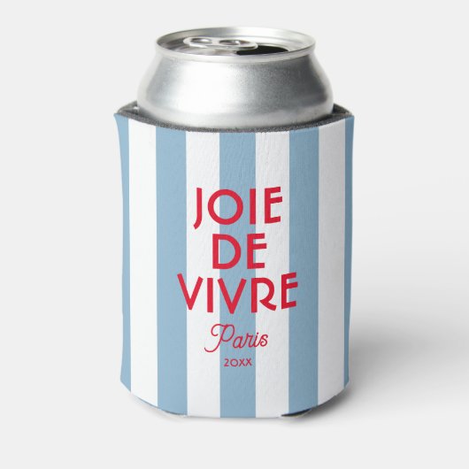 Joie De Vivre Paris French Blue Cabana Stripe Dosenkühler (Kanne Rückseite)