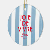 Joie De Vivre Paris French Blue Cabana Stripe Keramik Ornament (Links)