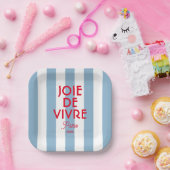 Joie De Vivre Paris French Blue Cabana Stripe Pappteller (Party)