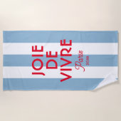 Joie De Vivre Paris French Blue Cabana Stripe Strandtuch (Vorderseite)