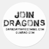 Join Dragons Runder Aufkleber (Vorderseite)