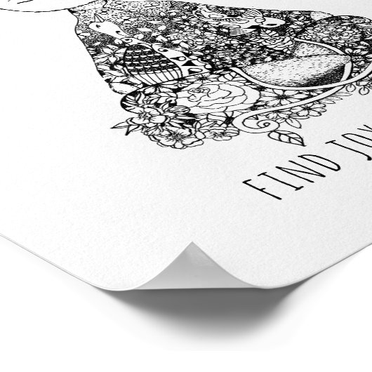 Join in Stillness Bunny Rabbit Yoga Meditation Poster (Ecke)