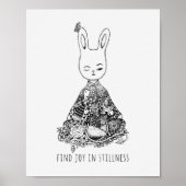 Join in Stillness Bunny Rabbit Yoga Meditation Poster (Vorne)