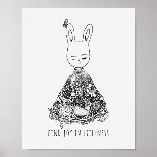 Join in Stillness Bunny Rabbit Yoga Meditation Poster (Vorne)