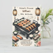 Join Koch Grillen Japanisch Sushi Hibachi 30. Gebu Einladung (Stehend Vorderseite)