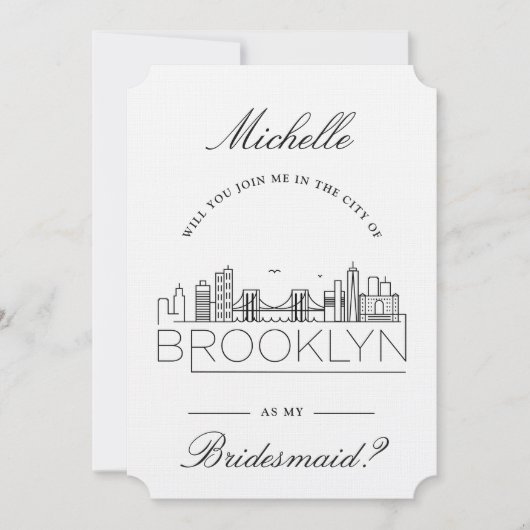 Join Me in Brooklyn | Brautparty Request Einladung (Vorderseite)