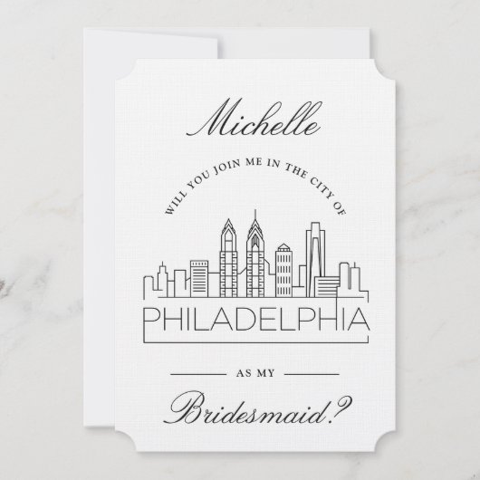 Join Me in Philadelphia | Brautparty Request Einladung (Vorderseite)