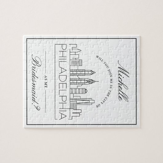 Join Me in Philadelphia Bridesmaid Request Jigsaw Puzzle (Horizontal)