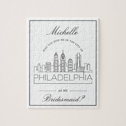 Join Me in Philadelphia Bridesmaid Request Jigsaw Puzzle (Vertikal)
