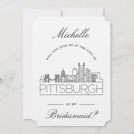 Join Me in Pittsburgh | Brautparty Request Einladung (Vorderseite)