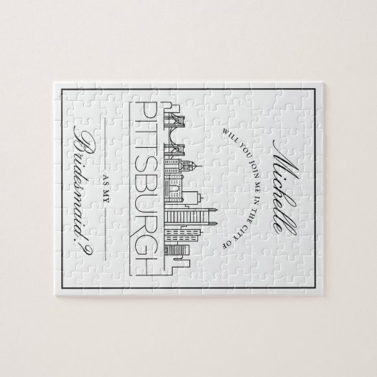 Join me in Pittsburgh! | Bridesmaid Request Jigsaw Puzzle (Horizontal)