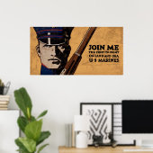 Join Me Land Sea US Marines Poster (Heimbüro)