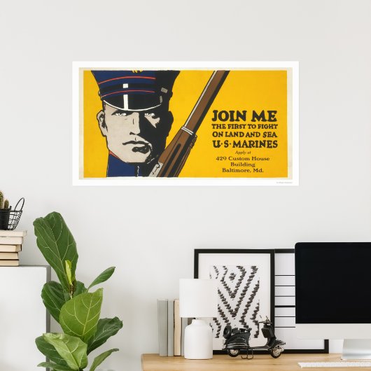 Join me - U.S. Marines Poster (Heimbüro)