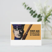 Join Me ~ US Marines Postkarte (Stehend Vorderseite)