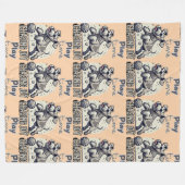 Join Motion: Grauer Hund und Ball-Spielzeit Fleecedecke (Vorderseite (Horizontal))