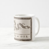 Join oder Die Benjamin Franklin Politischer Carto Kaffeetasse (VorderseiteRechts)