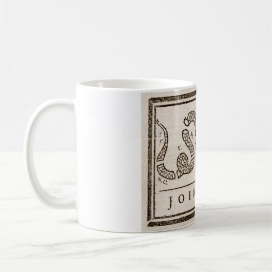 Join oder Die Benjamin Franklin Politischer Carto Kaffeetasse (Links)