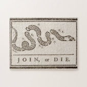 Join oder Die Benjamin Franklin Politischer Carto Puzzle (Horizontal)