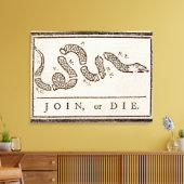 Join oder Die Benjamin Franklin Politischer Cartoo Leinwanddruck (Insitu (Wohnzimmer))