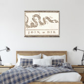 Join oder Die Benjamin Franklin Politischer Cartoo Leinwanddruck (Insitu (Schlafzimmer))