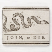 Join oder Die Benjamin Franklin Politischer Cartoo Mousepad (Vorne)