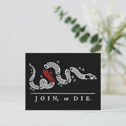 JOIN oder DIE Maryland Postkarte (Stehend Vorderseite)