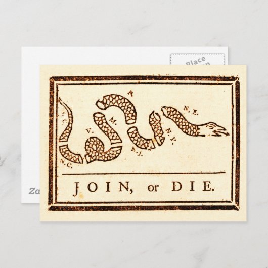 Join oder Die Postkarte (Vorne/Hinten)