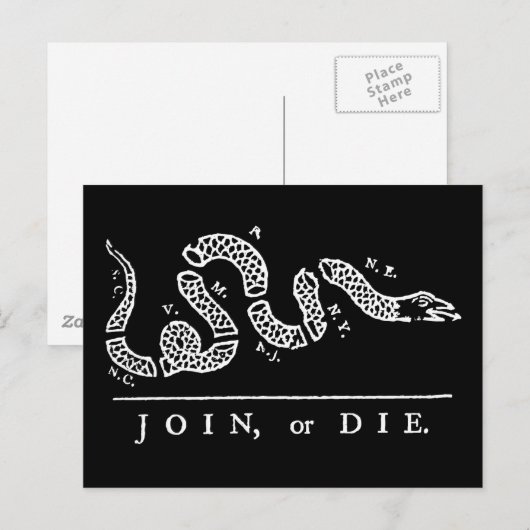 Join oder Die Postkarte (Vorne/Hinten)