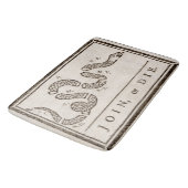 Join oder Die Rattlesnake: Cartoon Benjamin Frankl Badematte (Schrägansicht)