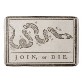 Join oder Die Rattlesnake: Cartoon Benjamin Frankl Badematte (Vorderseite)