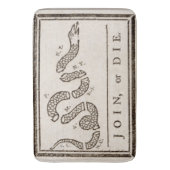 Join oder Die Rattlesnake: Cartoon Benjamin Frankl Badematte (Vorderseite Vertikal)