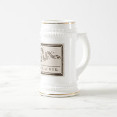 Join oder Die Rattlesnake: Cartoon Benjamin Frankl Bierglas (VorderseiteRechts)